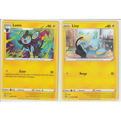 2 Cartes Pokemon - Luxio 050/172 + Lixy 049/172 - Épée Et Bouclier 9 - Stars Etincelantes - Eb9 - Vf
