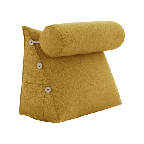 Vercart Coussin De Lecture Incliné Traversin De Dossier Repos De Tête De Lit Compensé Triangulaire Coussin À Coins Avec Polochon Support Lombaire Chevet Canapé Cale Nuque Soutien Dos En Lin Bleu 60cm