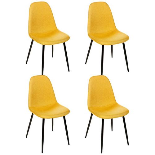Lot De 4 Chaises Design "Nokas" 85cm Jaune