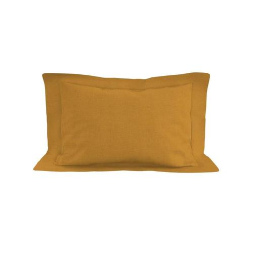 Taie D'oreiller En Coton 57 Fils 50x70 Cm Uni Moutarde, Par Soleil D'ocre