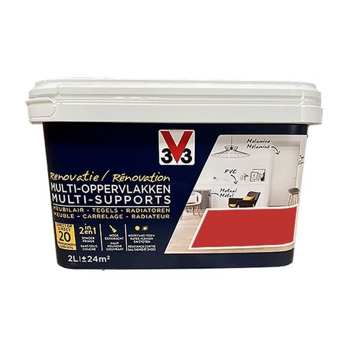 Peinture V33 Rénovation Multi-Supports Rouge caprice 2 L