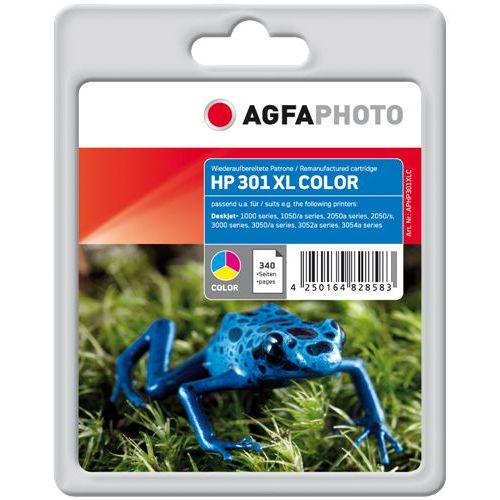 Compatible avec HP 301 XL (CH564EE) Agfa Photo APHP301XLC Cartouche d'encre couleur