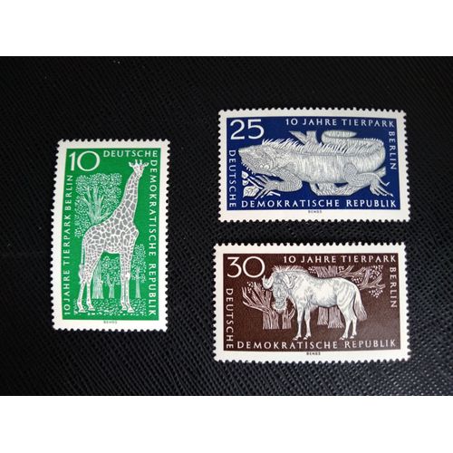 Timbre Allemagne / Rda Yt 797 A 799 Séries: 10e Anniversaire Du Tierpark Berlin 1965 ( 070406 )