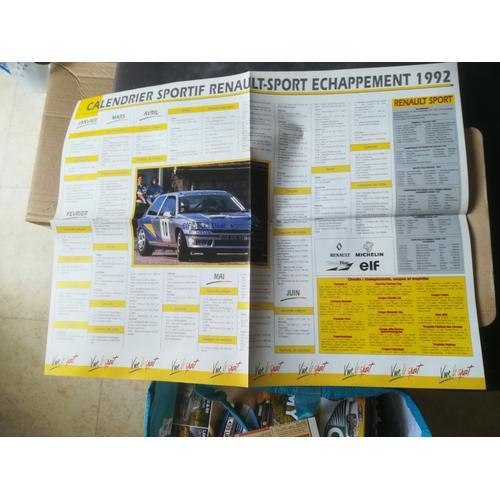 Poster Calendrier Sportif Renault Sport 1992