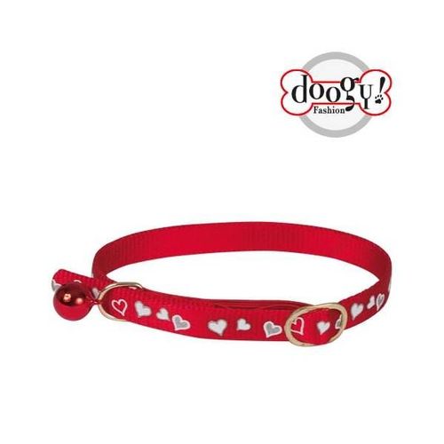 Collier Coeur Réfléchissant Chat Rouge
