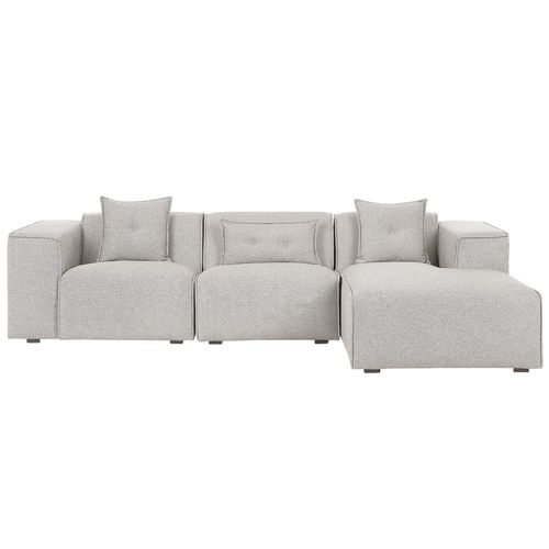 Canapé Angle À Gauche En Tissu Beige Clair 3 Places Dolva