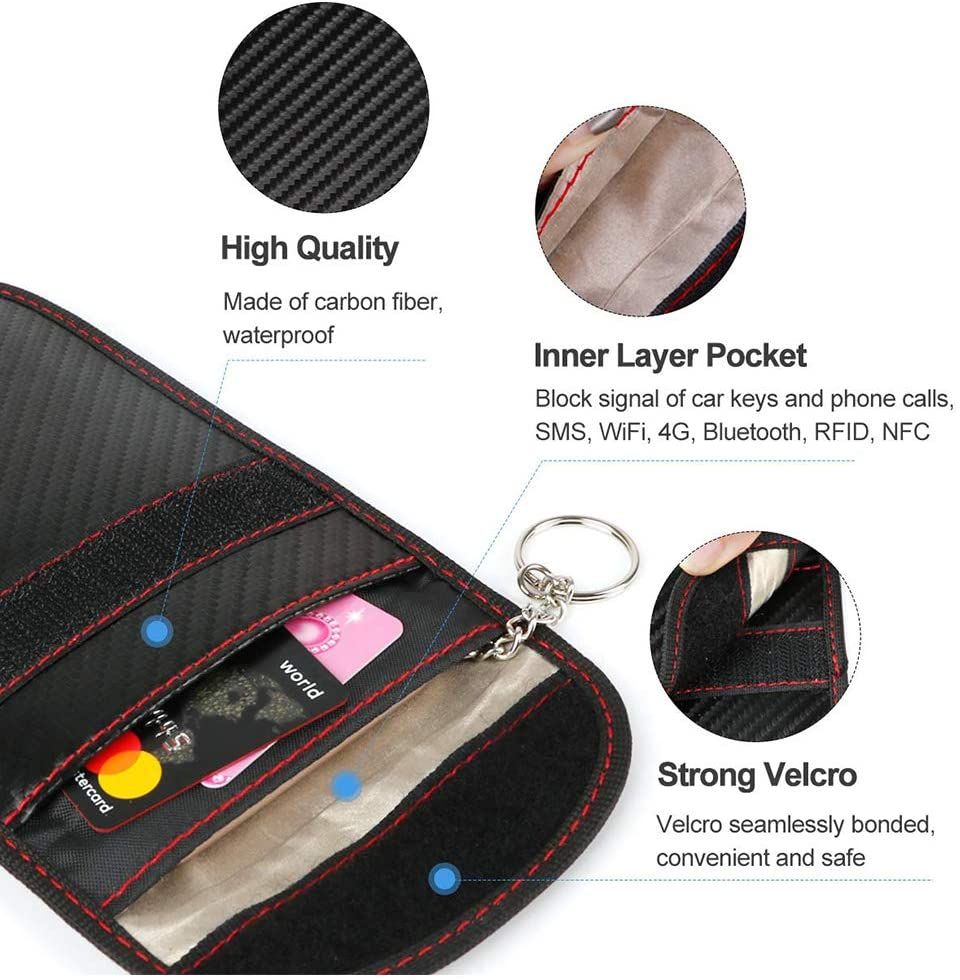 Clé de voiture de protection Keyless Go [lot de 2], pochette de protection pour  clé de télécommande, pochette de protection contre les radiations bloque  Rfid, Nfc, bloqueur automatique anti-piratage, étui à clé