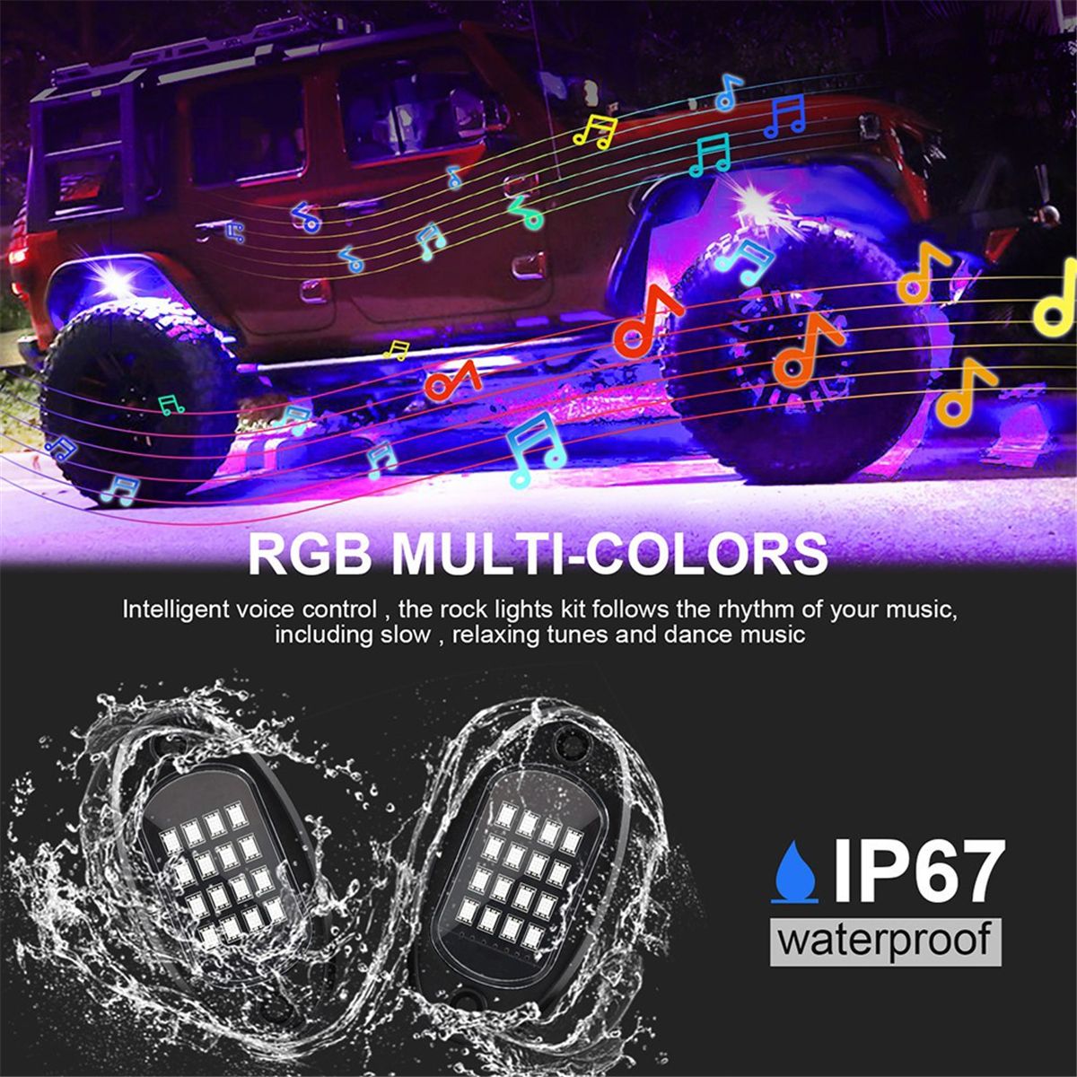 Kit De Lumires Rocheuses Led Rgb, 8 Dosettes, Non Multicol... - 8