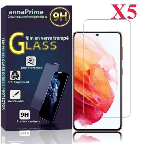 Lot / Pack De 5 Films Verre Trempé Pour Samsung Galaxy S21 5g 6.2" Protection D'écran