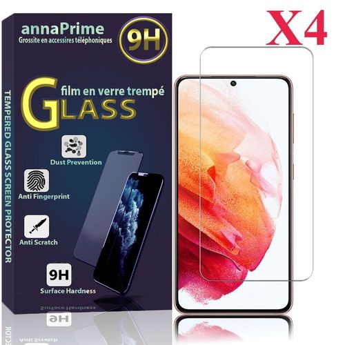 Lot / Pack De 4 Films Verre Trempé Pour Samsung Galaxy S21 5g 6.2" Protection D'écran