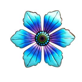 Fleur En Métal Bleu Jaune Vert Rose, 1 Pièce, Artisanat, Sculpture Murale, Ornement Suspendu, Intérieur, Extérieur, Salon, Jardin, Décoration De Maison