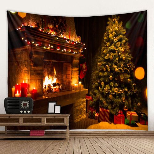 decoration chambre decoration chambre femme boheme deco Accessoires de décoration pour la maison, tapisserie de fond de noël, cheminée, décoration murale suspendue d'arbre de noël