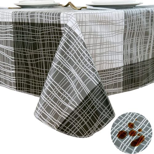 Nappe Chemin De Table Nappe Rectangulaire Set De Table Nappe À Carreaux Noire Et Blanche, Imperméable Et Résistante À L'huile, Pour La Maison, Le Salon, La Table Basse, La Cuisine