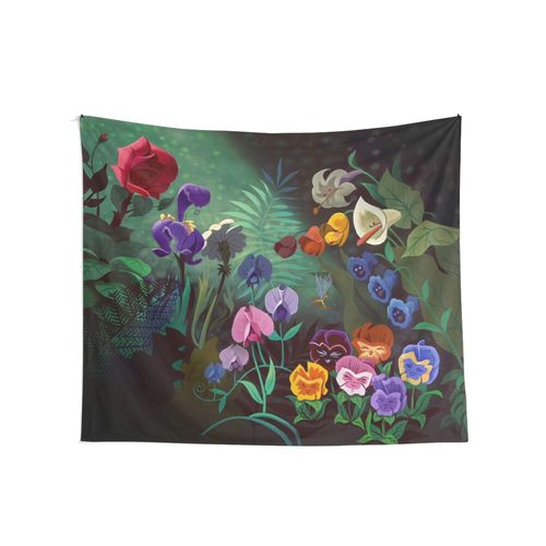Deco Mural Decoration Chambre Femme Decoration Mural Tapisserie Murale Avec Illustration De Plantes, Plantes Botaniques, Fleurs Suspendues, Décoration De Maison Colorée Psychédélique, Décoration Mural