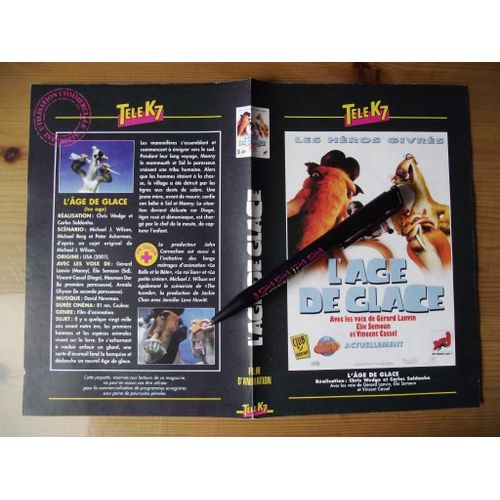 Jaquette Du Film Tele K7. L'age De Glace(2001) Réalisation Chris Wedge Et Carlos Saldanha Avec Les Voix De Gérard Lanvin Élie Semoun Et Vincent Cassel