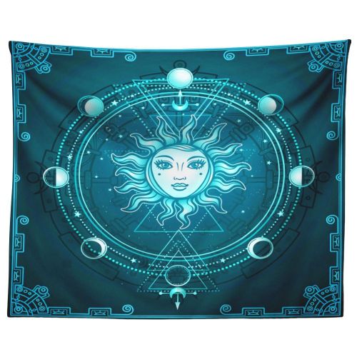 Decoration Chambre Decoration Chambre Femme Boheme Deco Tapisserie Psychédélique Avec Mandala, Lune, Soleil, Ciel Étoilé, Décoration Murale Moderne Pour Salon Et Chambre À Coucher