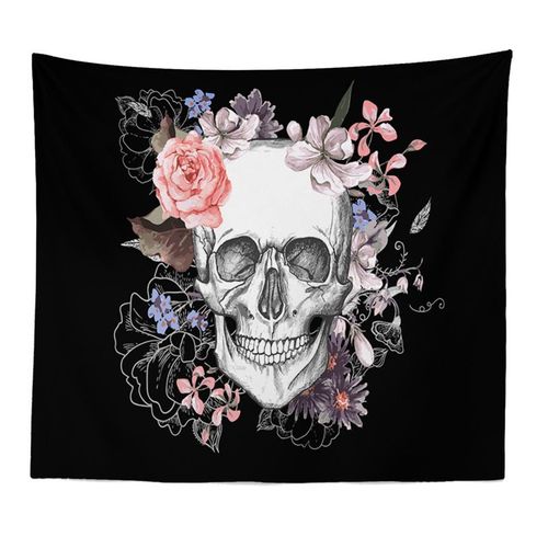 Tdeco Mural Decoration Chambre Femme Decoration Muralapisserie Avec Motifs De Roses Mandala Et Tête De Crâne, Serviette De Plage Pour La Maison, Salon, Chambre À Coucher, Décoration Murale De Fond, Ta