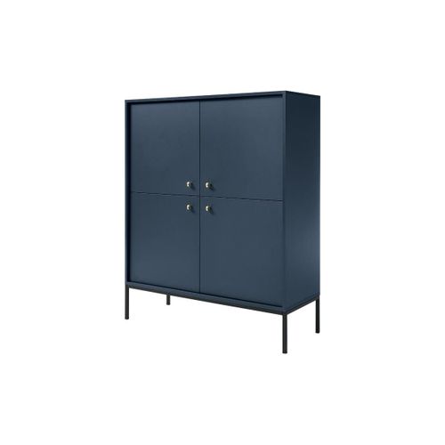 Buffet Haut - 4 Portes - Bleu - Bogdan