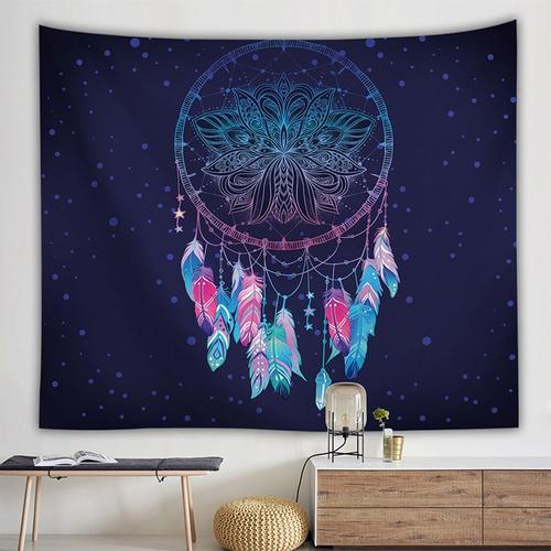 deco mural decoration chambre femme decoration mural Tenture murale attrape-rêve Mandala noir et blanc, tapisserie d'art pour chambre à coucher, style Boho, pour salon, décoration de dortoir