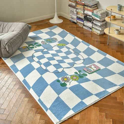 Tapis Enfant Tapis De Chambre Tapis De Salon Rétro Noir Et Blanc, Tapis De Chambre À Coucher Et De Chambre À Coucher Violet, Décoration De Chambre Confortable, Tapis Pour Chambre D'enfant