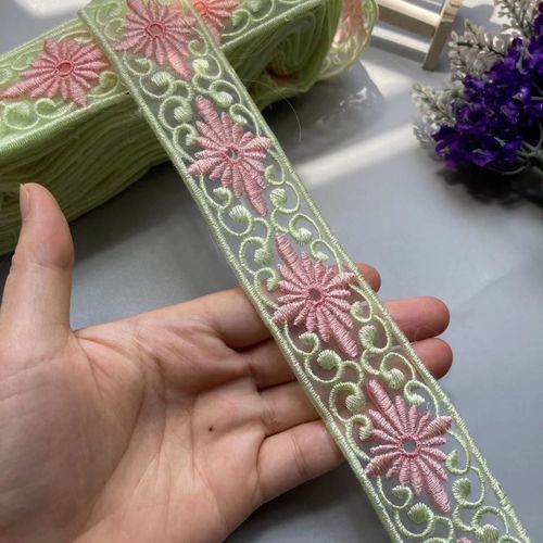Ruban De Dentelle Soluble Dans L'eau Pour L'artisanat,Coupe De Codes-Barres,Vêtements De Bricolage,Accessoires De Sac,Tissu Brodé,1 Mètre,5cm - Type Flower 2-4cm