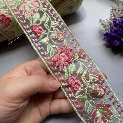 Ruban De Dentelle Soluble Dans L'eau Pour L'artisanat,Coupe De Codes-Barres,Vêtements De Bricolage,Accessoires De Sac,Tissu Brodé,1 Mètre,5cm - Type Flower 4-4.8cm