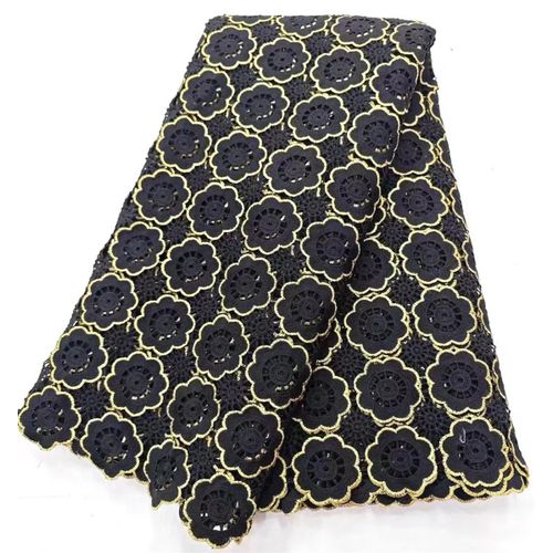 Tissu Africain En Dentelle Guipure Avec Paillettes Pour Robe De Mariée,Bleu Royal,Dernière Collection 2024,Pour Femme - Type 5yars (4.5meters) #G