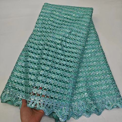 Tissu Africain En Dentelle Guipure Avec Paillettes Pour Robe De Mariée,Bleu Royal,Dernière Collection 2024,Pour Femme - Type 5yars (4.5meters) #L