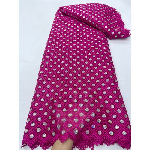 Tissu Africain En Dentelle Guipure Avec Paillettes Pour Robe De Mariée,Bleu Royal,Dernière Collection 2024,Pour Femme - Type 5yars (4.5meters) #C