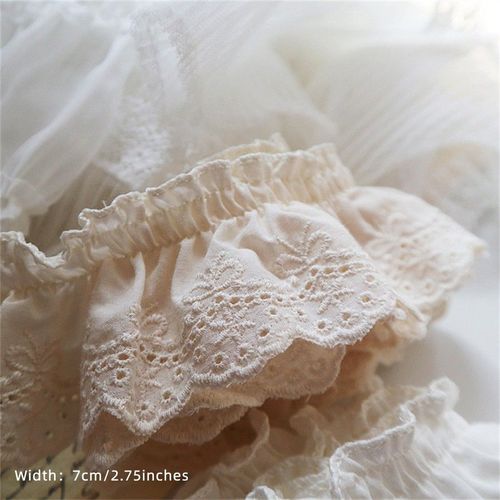 Tissu En Dentelle De Fleurs Brodées De Luxe Avec Décalcomanie,Marionnette,Beurre,Vêtements Cousus Bricolage,Col À Volants,Accessoires De Mariage Guipure,7cm De Large - Type Beige 7cm-10 Yard #B