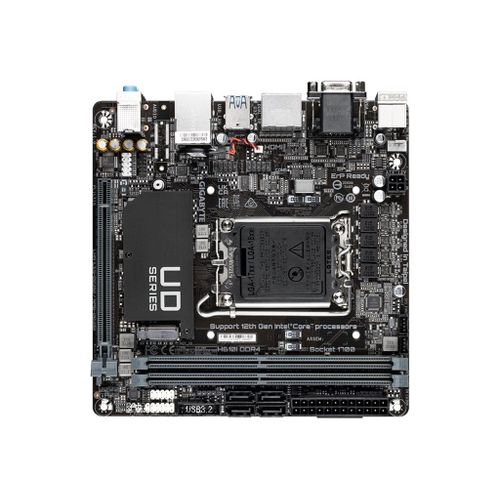 Gigabyte H610I DDR4 - 1.0 - carte-mère - mini ITX - Socket LGA1700 - H610 Chipset - USB 3.2 Gen 1 - Gigabit LAN - carte graphique embarquée (unité centrale requise) - audio HD (8 canaux)