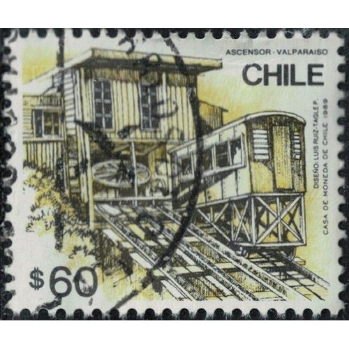 Chili 1989 Oblitéré Used Transports Incline Railroas Ascensor Funiculaire Valparaíso Y&t Cl 925 Su