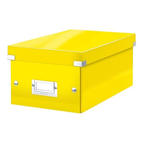 Leitz Click & Store WOW DVD - Boite de rangement de supports - capacité : 20 DVD, 40 DVD (boîtiers fins) - jaune