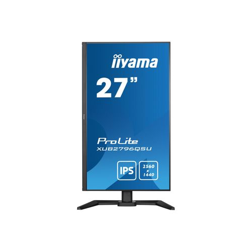iiyama ProLite XUB2796QSU-B5 - Écran LED - 27" - 2560 x 1440 WQHD @ 75 Hz - IPS - 250 cd/m² - 1000:1 - 1 ms - HDMI, DisplayPort - haut-parleurs - noir mat
