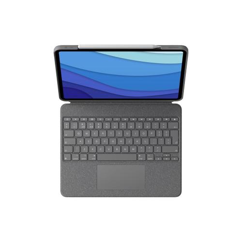 Logitech Combo Touch - Clavier et étui - avec trackpad - rétroéclairé - Apple Smart connector - AZERTY - Français - graphite - pour Apple 11-inch iPad Pro (M4)