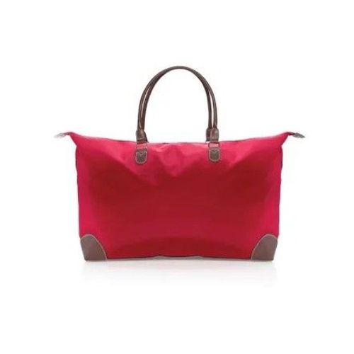 Grand Sac Week End Femme Rouge À Main En Microfibre Un Compartiment Principal Zippé Et Poignées En Simili Cuir - Tendance Mode - Valise Bagage Shopping Vacances Camping - 67cm X 37cm X 18cm - Neuf