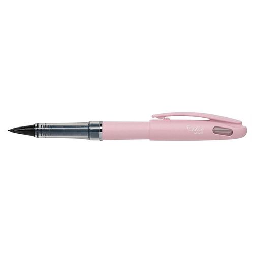Pentel Feutre Plume Tradio Trj97 Encre Noire Corps Pastel Magnolia