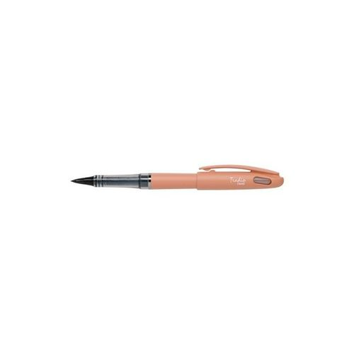 Pentel Feutre Plume Tradio Trj97 Encre Noire Corps Pastel Orange