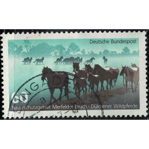Allemagne 1987 Oblitéré Used Réserve Naturelle De Merfelder Bruch Chevaux Sauvages De Dülmen Y&t De 1160 Su
