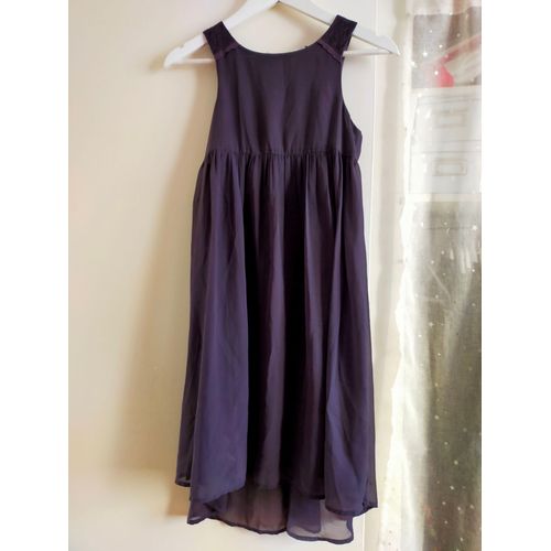 Robe Légère En Voile Gris, Doublée 14a/Xs Comme Neuve