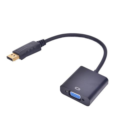 Adaptateur DP vers VGA, convertisseur de câbles, 1080P, mâle vers femelle, pour moniteur, MacBook, HDTV, projecteur, PC