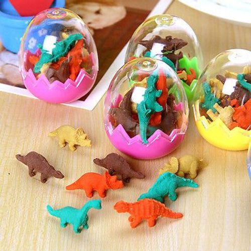 Mini Gommes À ¿Ufs De Dinosaure, 8 Pièces/Paquet, Boîte De Papeterie Scolaire Et De Bureau, Couleur Aléatoire