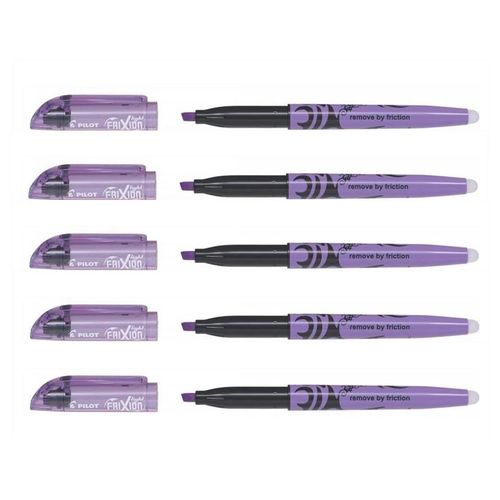 Pilot Lot De 5 Surligneurs Frixion Light Effaçable Pointe Biseau 3,8 Mm Violet
