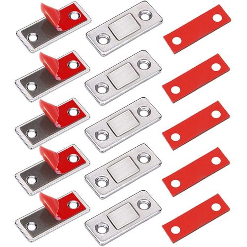 Loquet Magnetique Aimant porte Placard 5 Pièces Très Mince loquets magnétiques à Coller Aimant Fermeture Adhesif Meuble Aimant Puissant pour Porte Coulissante Tiroirs Fenetre Aimanté Armoire