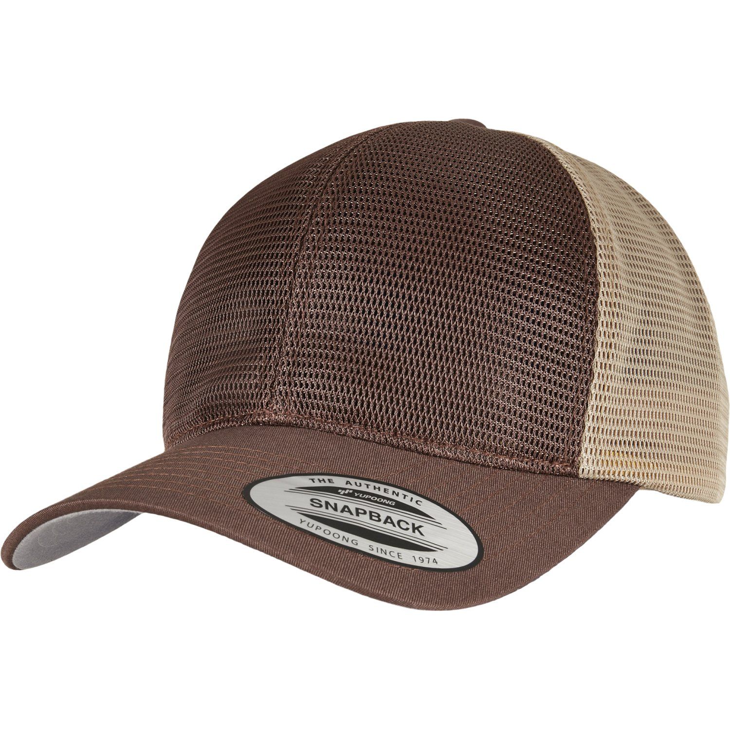 Flexfit 360 Omnimesh Trucker Snapback Cap - Brun / Khaki