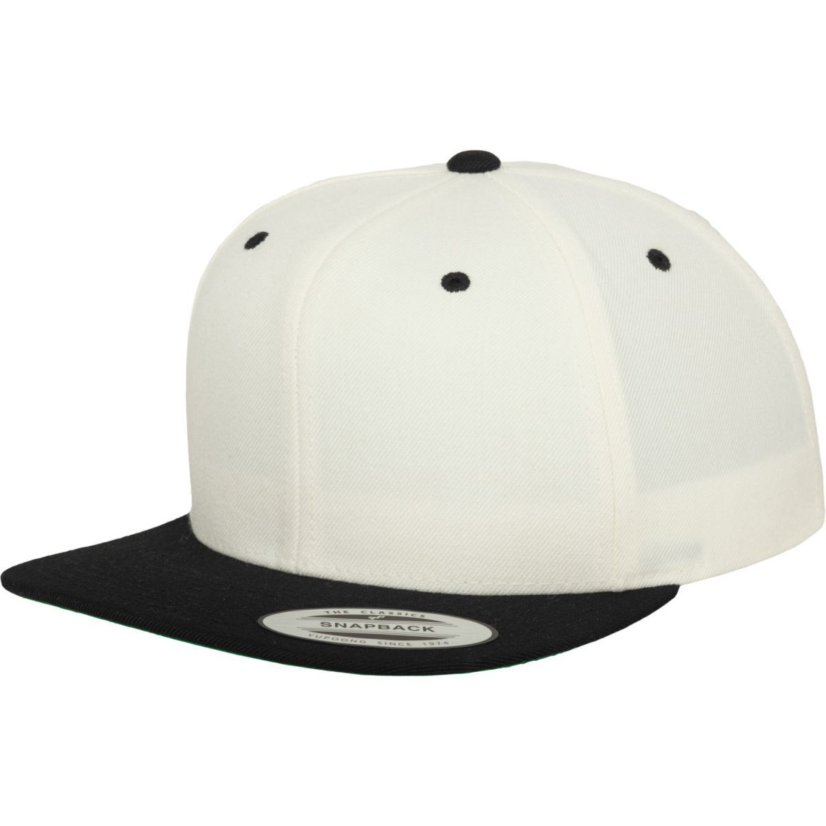 Flexfit Classic 2-Tone Snapback Cap - Blanc / Noir