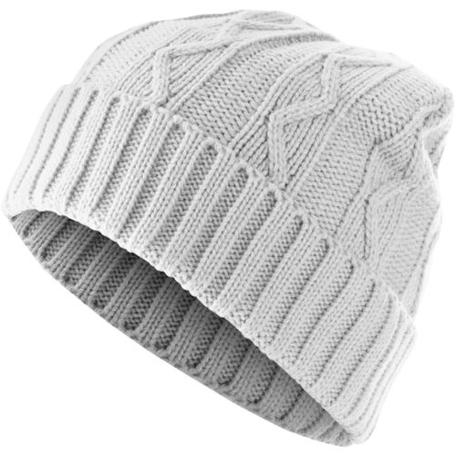 Urban Classics Beanie Bonnet - Cable Flap Blanc