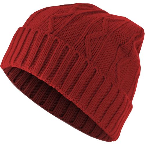 Urban Classics Beanie Bonnet - Cable Flap Rouge