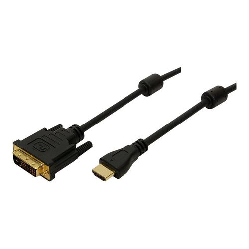 LogiLink - Câble adaptateur - HDMI femelle pour DVI-D mâle - 2 m - double blindage - noir