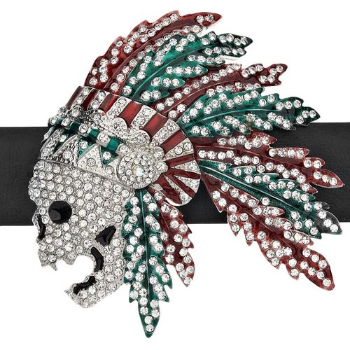 Iced Out Bling Hip Hop Ceinture - Feather Indian